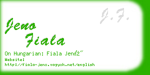 jeno fiala business card